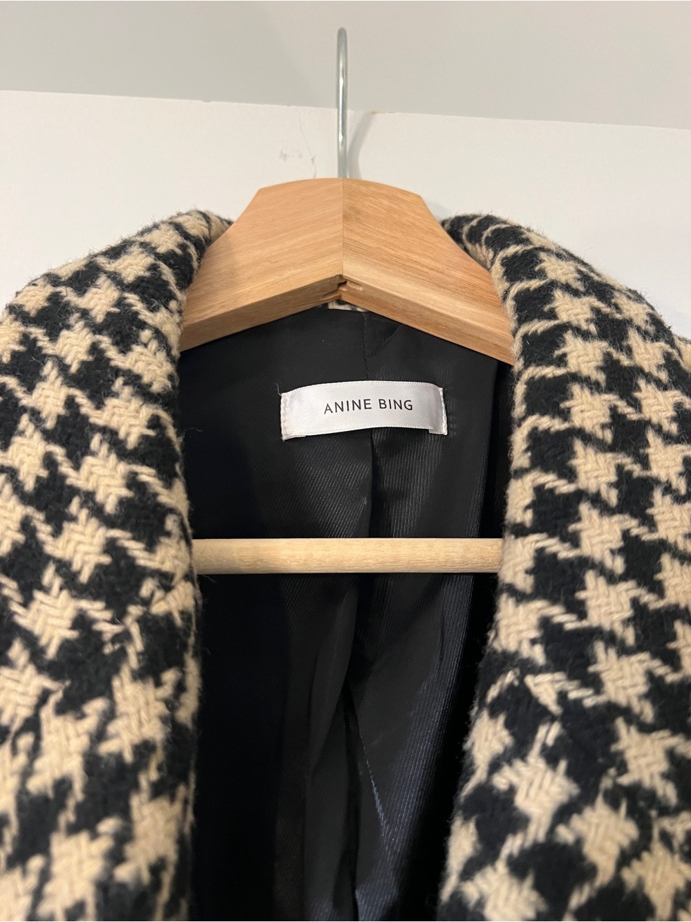 Anine Bing Oversized Kaia Blazer Jacket - size M - Black & Cream - Picture 2 of 9